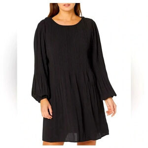 Michael Michael Kors Pleated Release Mini Dress Black Womens Size M NWT